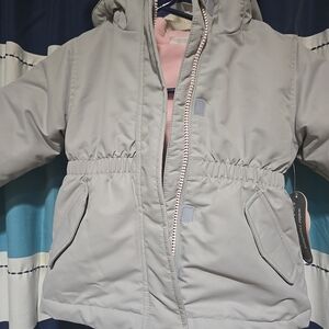 Wonder Nation Light Gray Hooded Puffer Jacket